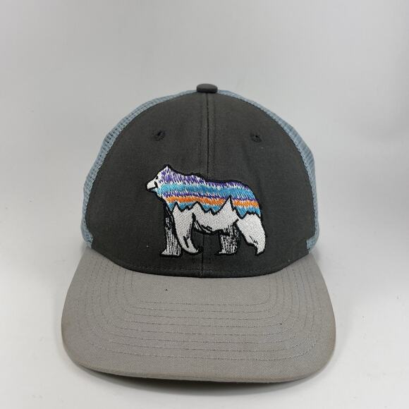 Patagonia Fitz Roy Bear Trucker Hat Gray Mesh Back Snap Back Cap OSFM - Picture 1 of 9